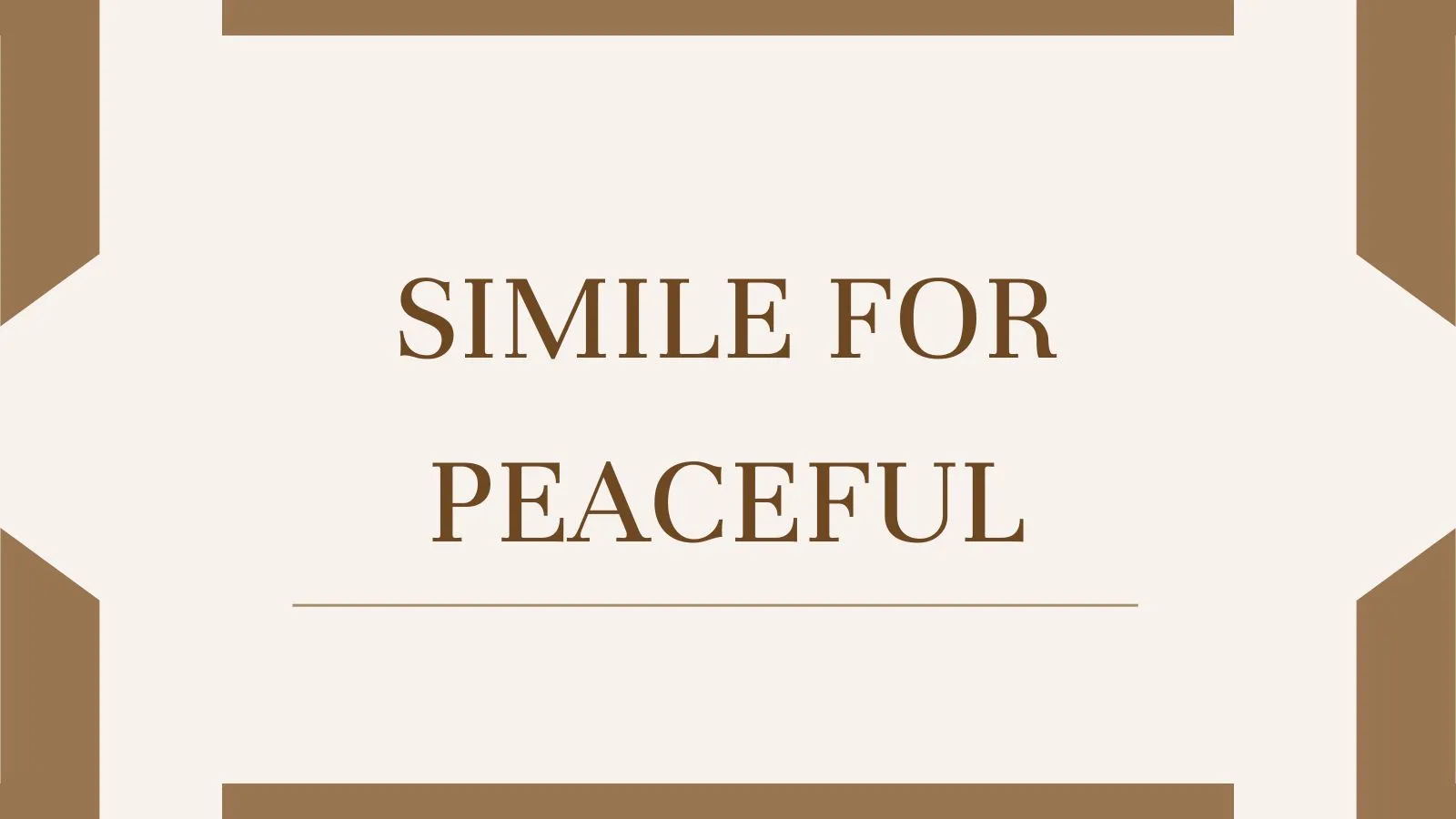 Simile for Peaceful