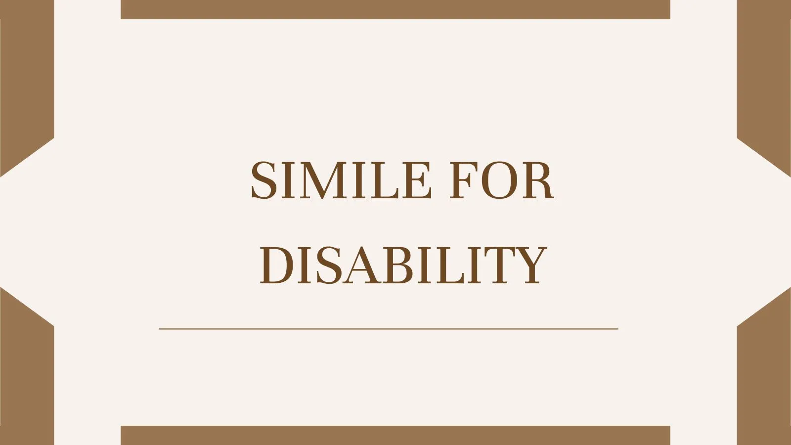 Simile for Disability
