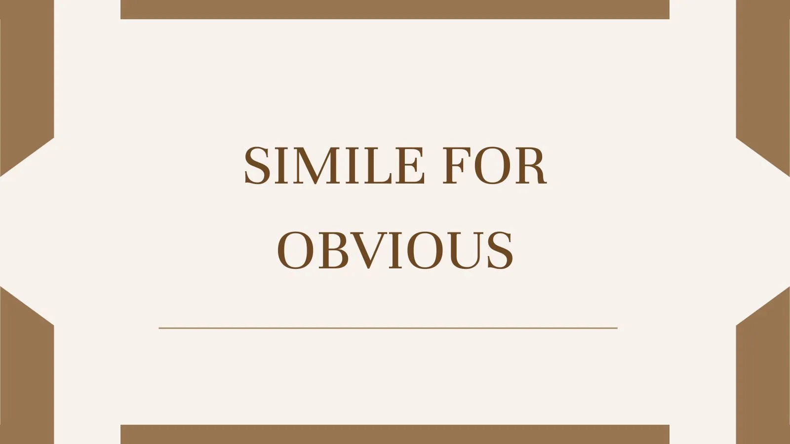 Simile for Obvious